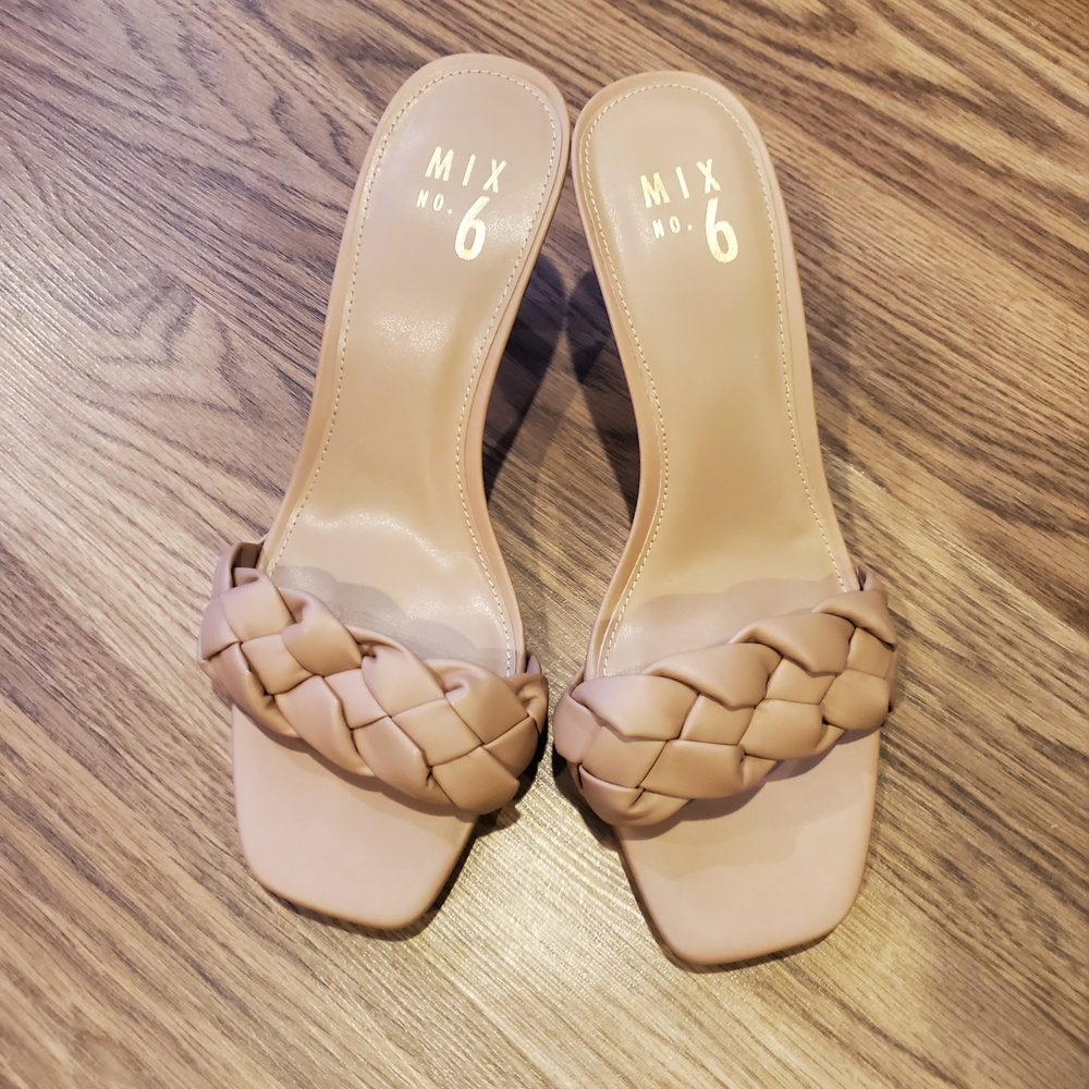 Mix No. 6 Nude Braided Slip-On Sandals